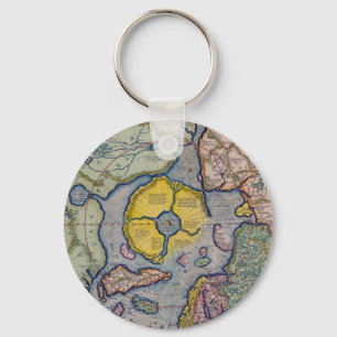 16e eeuw Mercator North Pole Map Sleutelhanger
