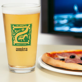 16e eeuw Mythic Creatures Decorative Capital Z Glas