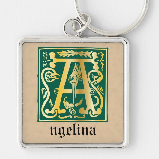 16e eeuw Mythic creeert decoratief kapitaal A Sleutelhanger (Voorkant)