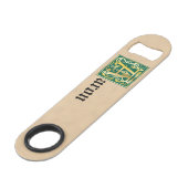 16e eeuw Mythic creeert decoratief kapitaal A Speed Flessenopener (Voorkant Gekanteld)