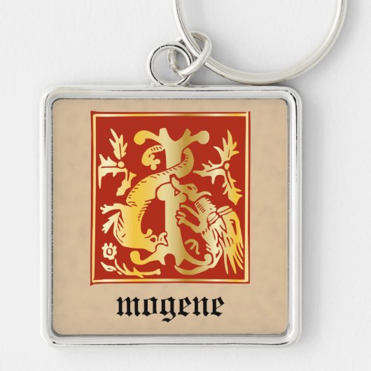 16e eeuw Mythic creeert decoratief kapitaal I Sleutelhanger (Voorkant)