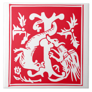 16e eeuw Mythic creeert decoratief kapitaal I Tegeltje