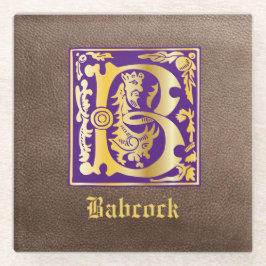 16e eeuw Mythische creaties Decoratief Kapitaal B Glazen Onderzetter