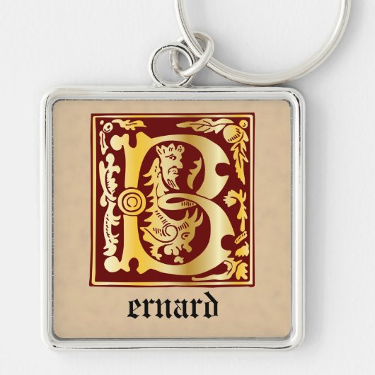 16e eeuw Mythische creaties Decoratief Kapitaal B Sleutelhanger (Voorkant)