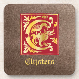 16e eeuw Mythische creaties Decoratief Kapitaal C Bier Onderzetter