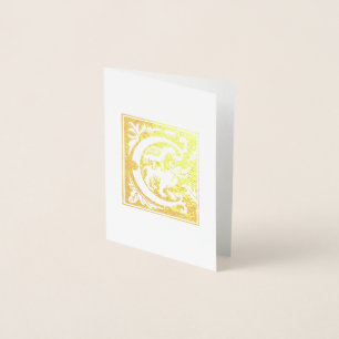 16e eeuw Mythische creaties Decoratief Kapitaal C Folie Kaarten