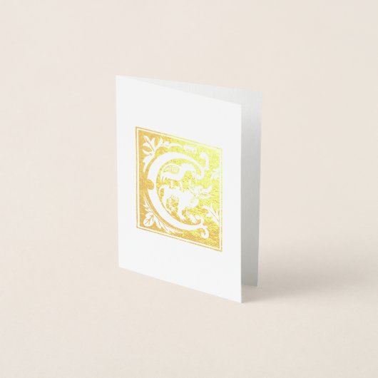 16e eeuw Mythische creaties Decoratief Kapitaal C Folie Kaarten (Voorkant)