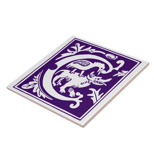 16e eeuw Mythische creaties Decoratief Kapitaal C Tegeltje (Zijkant)