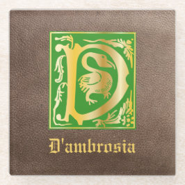 16e eeuw Mythische creaties Decoratief Kapitaal D Glazen Onderzetter