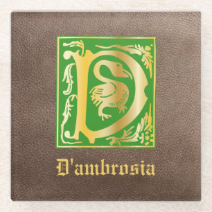 16e eeuw Mythische creaties Decoratief Kapitaal D Glazen Onderzetter