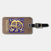 16e eeuw Mythische creaties Decoratief Kapitaal E Bagagelabel (Voorkant horizontaal)