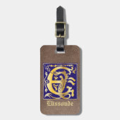 16e eeuw Mythische creaties Decoratief Kapitaal E Bagagelabel (Voorkant verticaal)