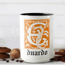 16e eeuw Mythische creaties Decoratief Kapitaal E