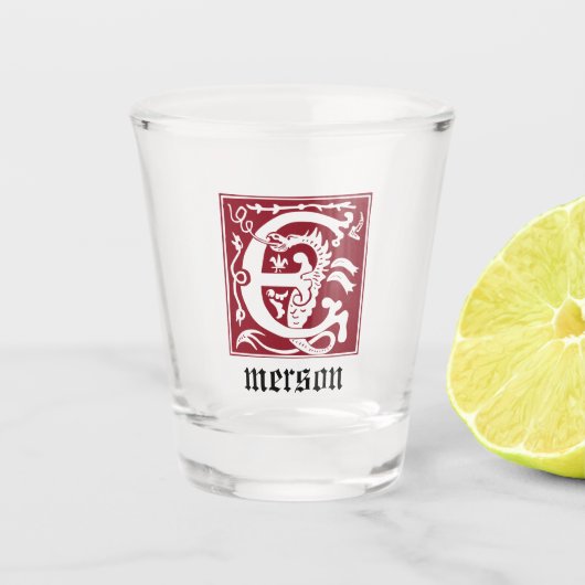 16e eeuw Mythische creaties Decoratief Kapitaal E Shot Glas (Voorkant)