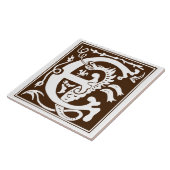 16e eeuw Mythische creaties Decoratief Kapitaal E Tegeltje (Zijkant)