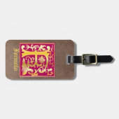 16e eeuw Mythische creaties Decoratief Kapitaal F Bagagelabel (Voorkant horizontaal)