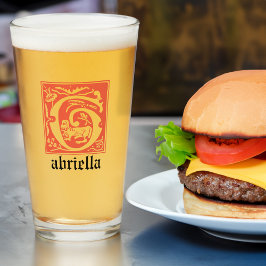 16e eeuw Mythische creaties Decoratief Kapitaal G Glas