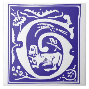 16e eeuw Mythische creaties Decoratief Kapitaal G Tegeltje