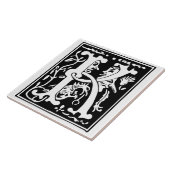 16e eeuw Mythische creaties Decoratief Kapitaal K Tegeltje (Zijkant)