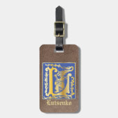 16e eeuw Mythische creaties Decoratief Kapitaal L Bagagelabel (Voorkant verticaal)