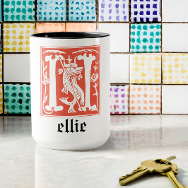 16e eeuw Mythische creaties Decoratief Kapitaal N Mok