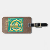 16e eeuw Mythische creaties Decoratief Kapitaal Q Bagagelabel (Voorkant horizontaal)