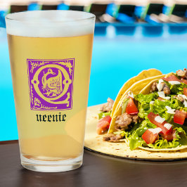 16e eeuw Mythische creaties Decoratief Kapitaal Q Glas