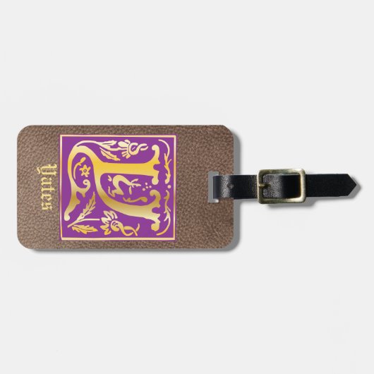 16e eeuw Mythische creaties Decoratief Kapitaal Y Bagagelabel (Voorkant horizontaal)