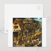 16e eeuw Nederlands kunst en beroemd spreekwoord Briefkaart (Voorkant / Achterkant)