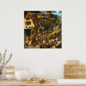 16e eeuw Nederlands schilderij en beroemd Proverb- Poster (Keuken)