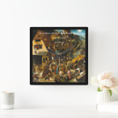 16e eeuw Nederlandse kunst & Proverb-wandklok Vierkante Klok (Huis)