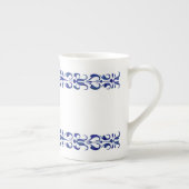 16e eeuw Roman Blue Ornamental Design Bone Chi Porselein Kop (Rechts)