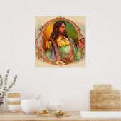 16e eeuw sigarenroker poster (Keuken)