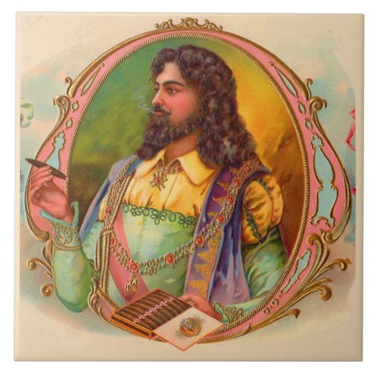 16e eeuw sigarenroker tegeltje (Voorkant)