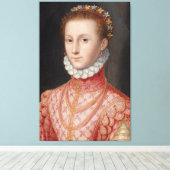 16e-eeuwse dame in roze canvas afdruk (Insitu (Houten vloer))