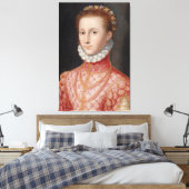 16e-eeuwse dame in roze canvas afdruk (Insitu (Slaapkamer))