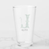 16e-eeuwse Keltische Knoop Versierde Hoofdletter L Glas (Achterkant)