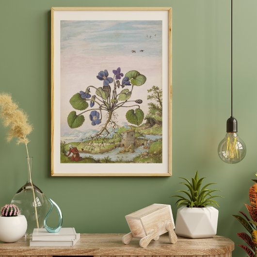 16e-eeuwse  Violet Waterverf Poster