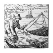 "-16e eeuwse vissers" tegeltje (Voorkant)