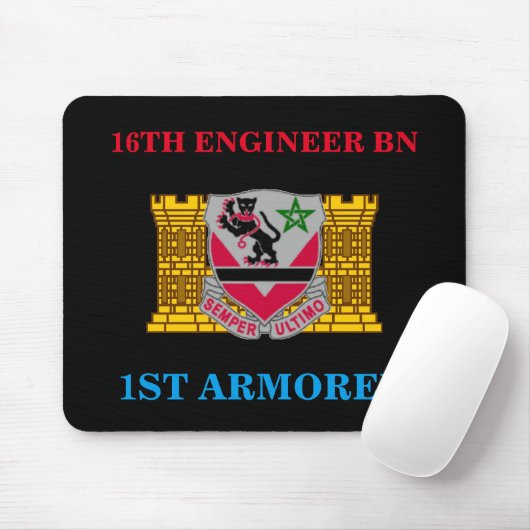 16E ENGINEER BATTALION 1STE GEARMOREERD MOUSEPAD MUISMAT (Met muis)