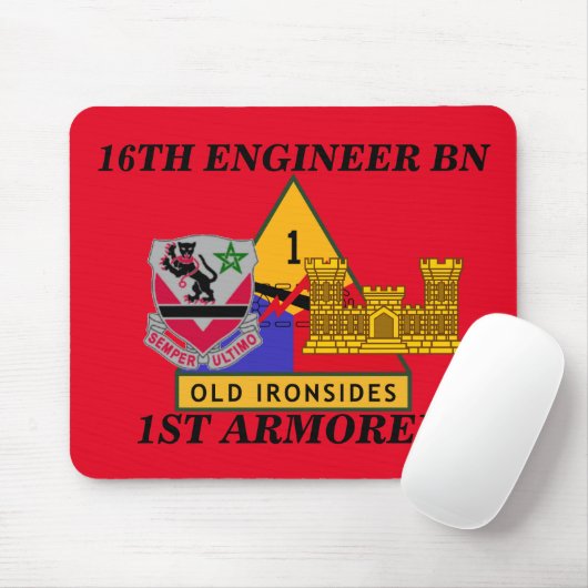 16E ENGINEER BATTALION 1STE GEARMOREERD MOUSEPAD MUISMAT (Met muis)
