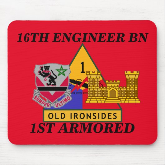 16E ENGINEER BATTALION 1STE GEARMOREERD MOUSEPAD MUISMAT (Voorkant)
