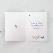 16e geboorte-Butterflies- en Flowers-kaart Kaart (Binnen)