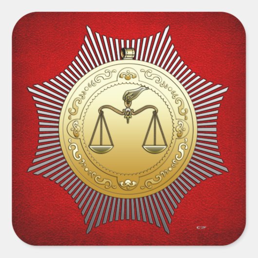 16e graad: Prins van Jeruzalem Vierkante Sticker (Voorkant)