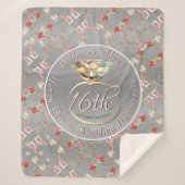 16e huwelijksverjaardag Was, Peridot & Statice Sherpa Deken (Voorkant)