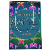 16e Huwelijkswas, Statice Bloem Gift Bag Medium Cadeauzakje (Voorkant)