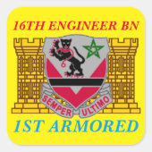 16E INGENIEURSBATALJON 1E GEPANTSERDE STICKERS (Voorkant)
