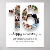 16e jubileum foto collage poster (Voorkant)