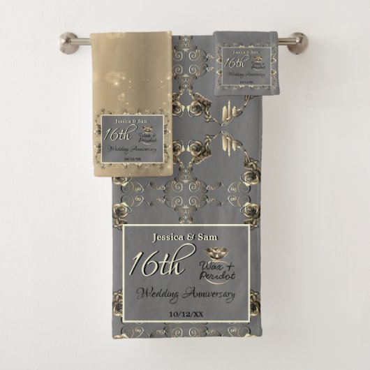 16e Jubileum-kaarsen voor bruiloft en stroommoft Bad Handdoek (Insitu)