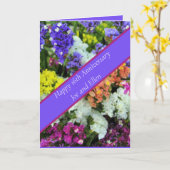 16e Jubileum kleurrijke Statice Kaart (Gele Bloem)